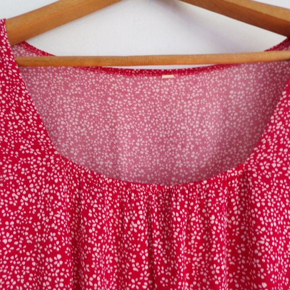 Red Tiered Maxi Dress - Picture 2 of 5